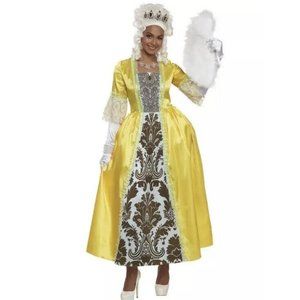 Royal Court Presentation Dress for Adults - Regency Romance,‎ Yellow, S/M 4-8